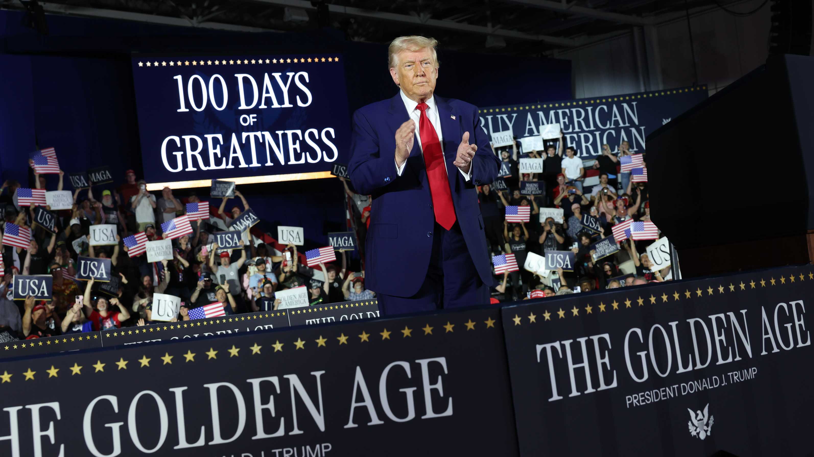 Trump Celebrates 100 Days at Michigan Rally