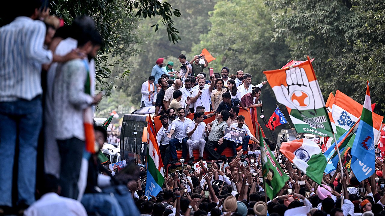 Opposition Protesters in Delhi March to Supreme Court